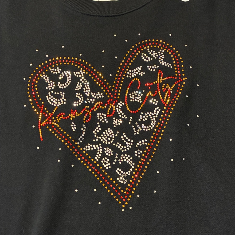 Black Sweatshirt with Heart Design